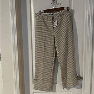 NWT Zara Black and White Checkered Wide Leg Pants